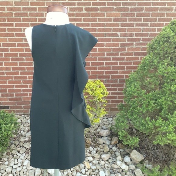 Chelsea 28 Nordstrom Crepe One Shoulder Flutter Ruffle LBD Dress Wedding Holiday - Picture 5 of 7